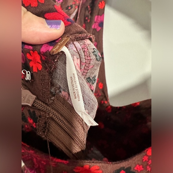 NWT Free People It Takes Two Wrap Dress in Plum Combo - Picture 4 of 12